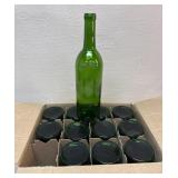 Green Glass Wine Bottles Lot