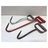 Vintage Hay Hooks Farm Tools Trio