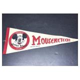 Vintage Mickey Mouse Club Mouseketeers Pennant