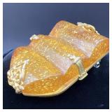 Apple Juice Stardust Bakelite Brooch