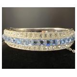 Mid-Century Signed ORA Hinged Bangle Bracelet