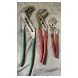 3 Tongue & Groove Pliers Assorted Sizes