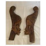 African Style Carved Wood Wall Masks