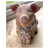 Devine Killip Floral Piggy Bank 1997 6in