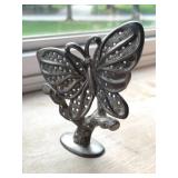 Vintage Silverplate Butterfly Earring Holder 5in