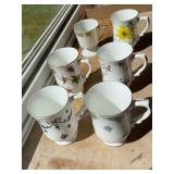 Six Royal Victoria & Empire Footed Mugs