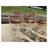 Five Corelle Cinnamon Stemmed Goblets