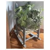 Wood Rocking Chair Plant Stand 24in