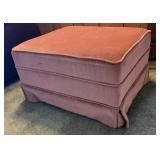 Pink Upholstered Ottoman 24in