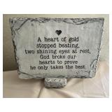 Memorial Heart of Gold Plaque 15x17in