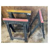 3 Folding Work Sawhorses with Levels