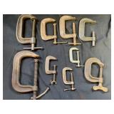 Assorted C-Clamps 2in-6in
