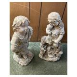 Pair of 20in Garden Children Statues