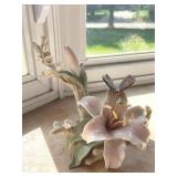 Lily & Butterfly Ceramic Figurine 6.5in