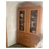 Oak Glass Door China Cabinet