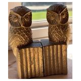 Vintage Brass Owl Bookends 6.25in