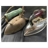 2 Vintage Electric Irons American Beauty 8.5in