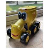 John Deere Yellow Truck Ceramic Coin Bank