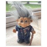 Grandpa Troll Doll with Cane