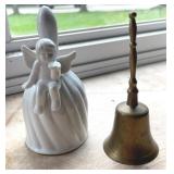 Porcelain Angel & Brass Hand Bells