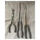 Long Reach Needle Nose Pliers - 3pc