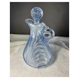 Blue Swirl Glass Cruet With Stopper