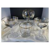 Set Of 4 Gold Decorated Glasses