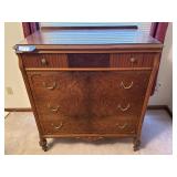 Ornate Burl-Style Four-Drawer Dresser