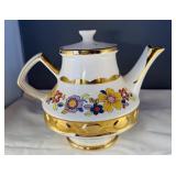 Floral Gold-Tone Lidded Teapot