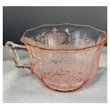 Pink Etched Glass Teacup