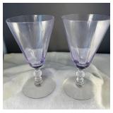 Pair Of Purple Stemmed Glasses