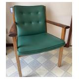 Green Mid Century Modern Wood Armchair