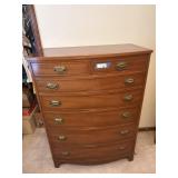Vintage Bow-Front Six-Drawer Chest