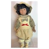 Porcelain 15ï¿½ Doll in Cream & Houndstooth