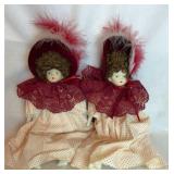 Porcelain 14ï¿½ Twin Dolls