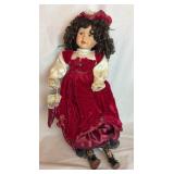 Victorian-Style Burgundy Velvet 22ï¿½ Doll