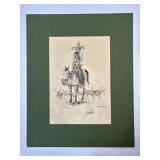 Robert Freeman 1969 Western Ink Drawing: Original