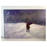 Signed Wagner Winter Landscape Painting: