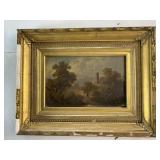 19th Century Countryside Oil Painting Signed