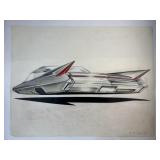 1961 Wagner Futurist Car Concept Drawing SEE