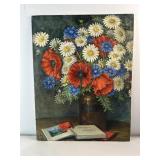 C.G. Kascur Flower Arrangement Oil Painting