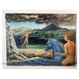 C. G. Kacsur Fantasy Pegasus Signed Oil Painting:
