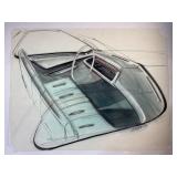 Original Cadillac Interior Concept Drawing SEE