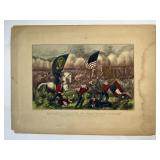Currier & Ives Bull Run Civil War Lithograph SEE