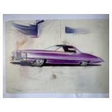 1961 Futuristic Coupe  Concept Design Rendering