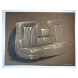 1966 R. Wagner Original Interior Design Rendering