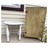Vintage Table & Wooden Cabinet