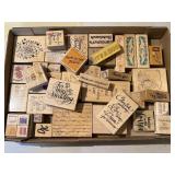 Wood & Rubber Crafting Stamps Lot of 40