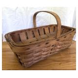 Woven Wood Market Basket With Pullout Tray