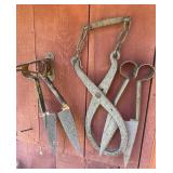 Antique Rusty Metal Garden Tools Trio